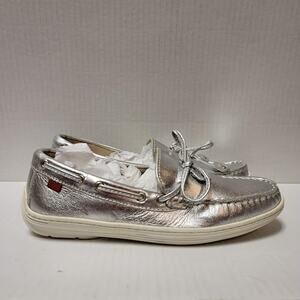 Marc Joseph Silver Size 4.5 Boat Driving Shoes Womens Casual Youth/Girls/Women